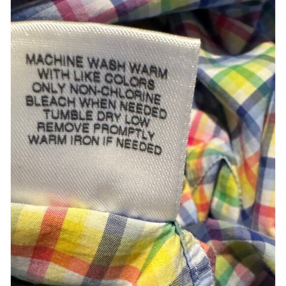 DANIEL CREMIEUX Short Sleeve Cotton Pastel Gingham Short Sleeve in Size M - Picture 5 of 6